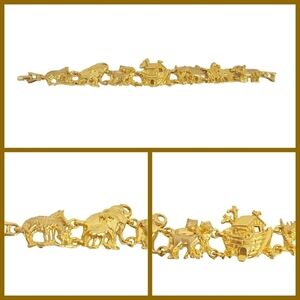 Noah's Ark Gold Colored Link Bracelet